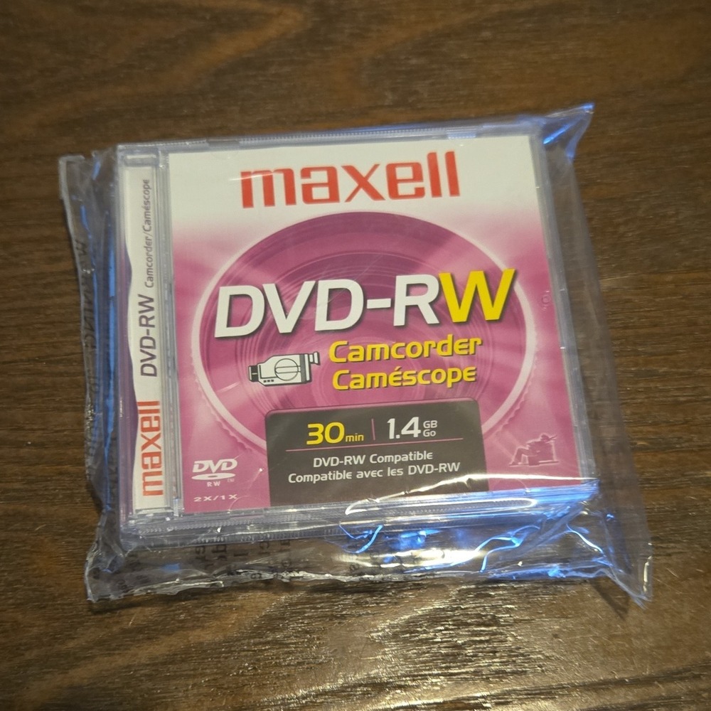 Maxell DVD-RW Camcorder Disc Recordable 30 min 1.4GB Jewel Case (3 Pack)